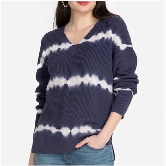 Johnny Was Tie Dye Pullover Knit Sweater Indigo M - Picture 2 of 14